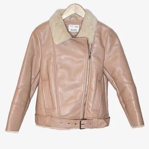 NWOT Zara Kids Faux Leather Moto Jacket Sz 8